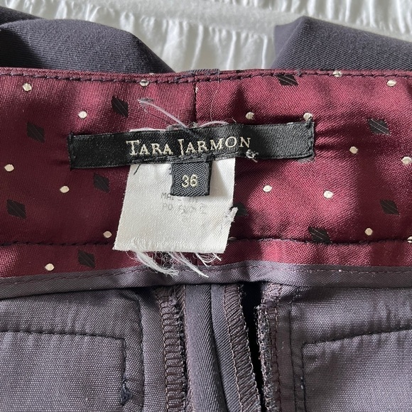 TARA JARMON Pantalon Paroli Grey Trousers Patterned Waistband Business Office - Picture 7 of 16